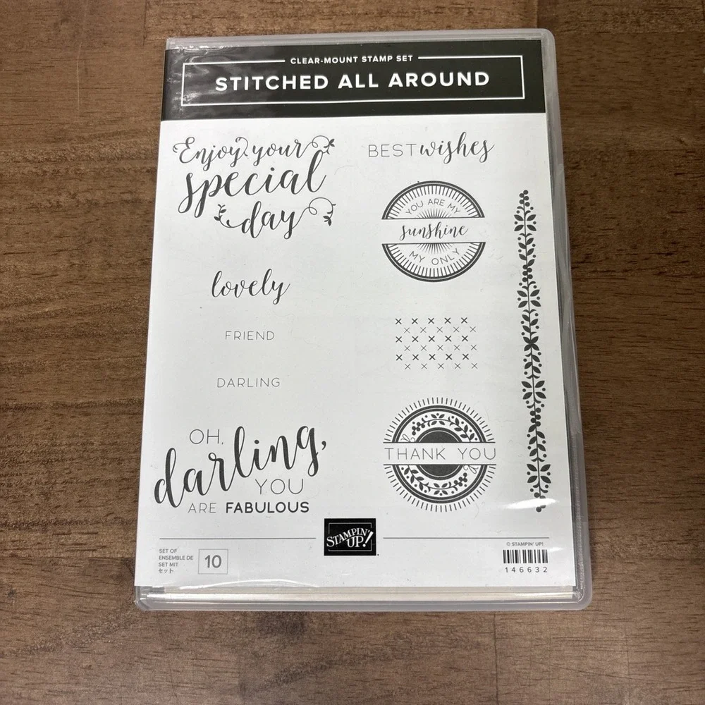 Stampin' Up! Stitched All Around Stamp Set #146632 Clear Mount